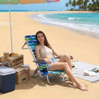 Lightweight 2 Pack Suspension Beach Backpack Chairs, 5-Position Adjustable Lay-Flat Seat, Cup Holder & Phone Pocket, Portable Camping Patio Furniture