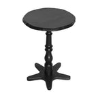 15.75 Inch Black Vintage Round End Table, Wooden Pedestal Side Coffee Table Accent Nightstand for Living Room Bedroom Entryway
