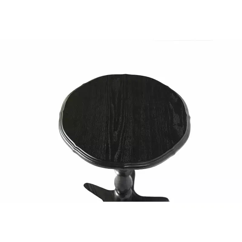 15.75 Inch Black Vintage Round End Table, Wooden Pedestal Side Coffee Table Accent Nightstand for Living Room Bedroom Entryway