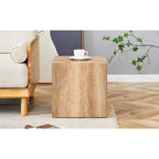 15.7 Light Wood Color MDF Coffee Table, Smooth Texture Minimalist Square No-Assembly Accent Table for Living Room