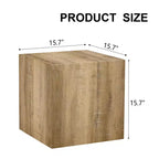 15.7 Light Wood Color MDF Coffee Table, Smooth Texture Minimalist Square No-Assembly Accent Table for Living Room