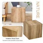 15.7 Light Wood Color MDF Coffee Table, Smooth Texture Minimalist Square No-Assembly Accent Table for Living Room