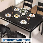 Set Tavolo da Pranzo 4 Sedie Imbottite, Robusta Struttura in Legno, Protezioni Angolari, Perfetto per Appartamento o Sala da Pranzo Piccola