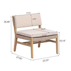 Christopher Knight Home Prakash Modern Patio Acacia Lounge Chair with Cushion and Rope Design (Table Not Included) (Set of 2)