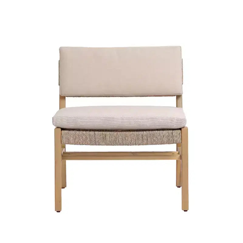Christopher Knight Home Prakash Modern Patio Acacia Lounge Chair with Cushion and Rope Design (Table Not Included) (Set of 2)