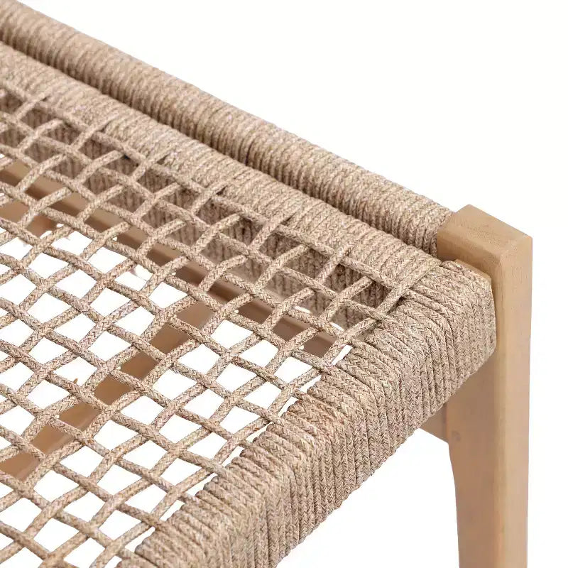 Christopher Knight Home Prakash Modern Patio Acacia Lounge Chair with Cushion and Rope Design (Table Not Included) (Set of 2)