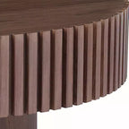 JVNOXK Tavolino Rotondo da 35.43'' Tavolino Piccolo per Appartamento, Tavolino da Salotto Moderno con Base Robusta, Noce