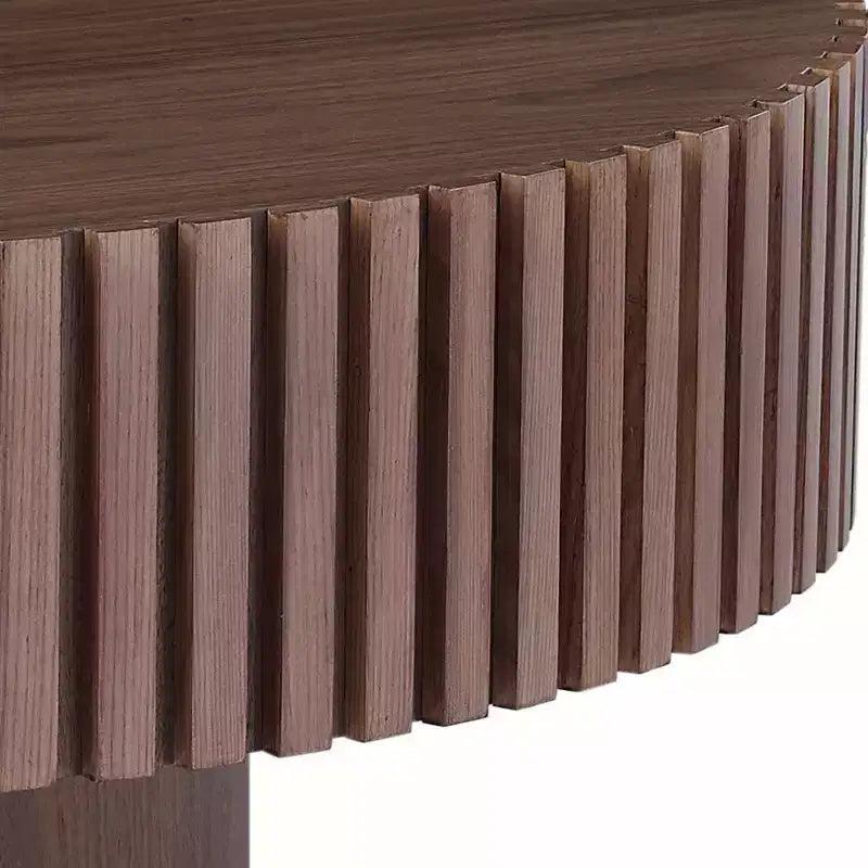 JVNOXK Tavolino Rotondo da 35.43'' Tavolino Piccolo per Appartamento, Tavolino da Salotto Moderno con Base Robusta, Noce