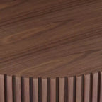 JVNOXK Tavolino Rotondo da 35.43'' Tavolino Piccolo per Appartamento, Tavolino da Salotto Moderno con Base Robusta, Noce
