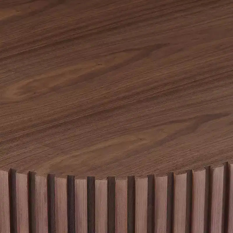JVNOXK Tavolino Rotondo da 35.43'' Tavolino Piccolo per Appartamento, Tavolino da Salotto Moderno con Base Robusta, Noce