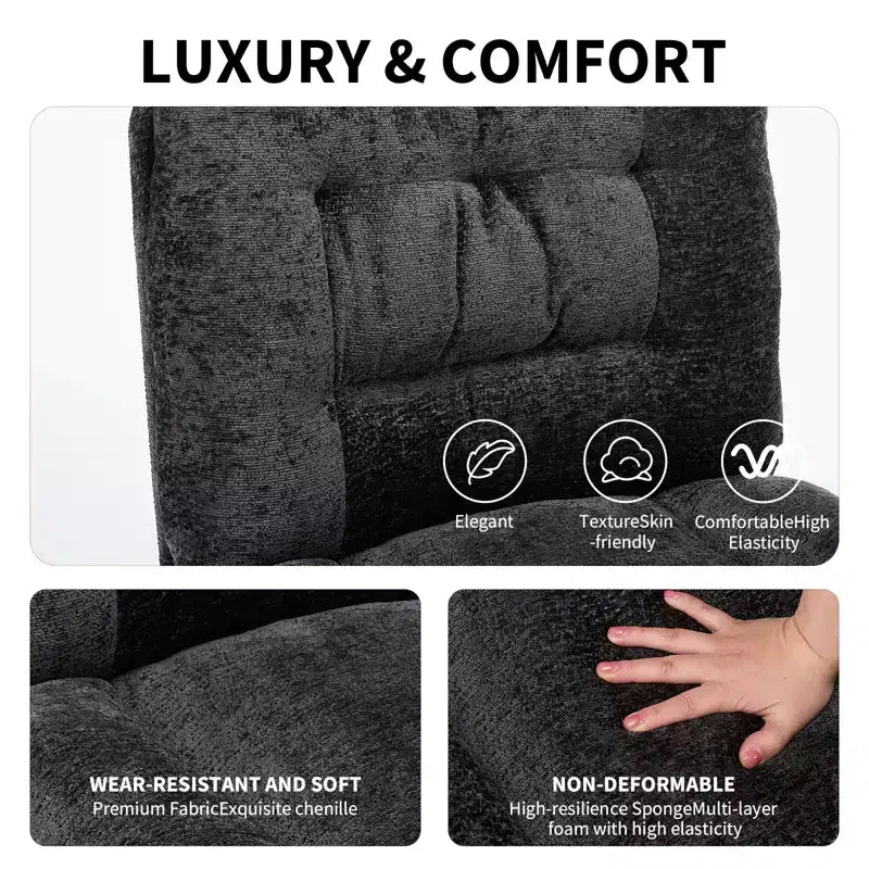 Sedia da ufficio girevole a 360°, sedia da scrivania senza braccioli con ampio cuscino doppio, regolabile in altezza per ufficio, camera da letto e studio