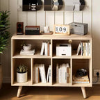 39.5 In Modern Record Player Stand with Charging Station, Engineered Wood Turntable Cabinet Holds 350+ Vinyl Albums, for Living Room, Bedroom, Office
