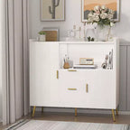 Set of 2 Modern Buffet Cabinet with Drawers, 40 Sideboard Storage with Shelves & Doors for Kitchen Dining Room