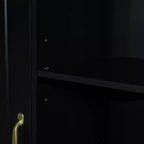 Mobiletto bagno alto da appoggio 68 con 2 cesti portabiancheria inclinabili, ripiani regolabili, anta con chiusura ammortizzata - ModernLuxe