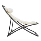 ModernLuxe 2pcs Outdoor Folding Chair Rattan-Wrapped Patio Lounge Chair, Sling Chair with Adjustable Backrest, Thick Cushion & Headrest