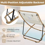 ModernLuxe 2pcs Outdoor Folding Chair Rattan-Wrapped Patio Lounge Chair, Sling Chair with Adjustable Backrest, Thick Cushion & Headrest