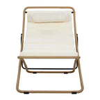 ModernLuxe 2pcs Outdoor Folding Chair Rattan-Wrapped Patio Lounge Chair, Sling Chair with Adjustable Backrest, Thick Cushion & Headrest