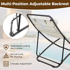ModernLuxe 2pcs Outdoor Folding Chair Rattan-Wrapped Patio Lounge Chair, Sling Chair with Adjustable Backrest, Thick Cushion & Headrest