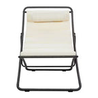 ModernLuxe 2pcs Outdoor Folding Chair Rattan-Wrapped Patio Lounge Chair, Sling Chair with Adjustable Backrest, Thick Cushion & Headrest