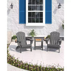 Set da 2 Sedie Pieghevoli da Patio Adirondack, HDPE Durevole, Effetto Legno, Resistente a Tutte le Condizioni Atmosferiche, Capacità 172 kg - Comoda Seduta Esterna per Terrazzo, Piscina, Focolare, Giardino