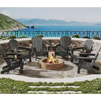 Set da 2 Sedie Pieghevoli da Patio Adirondack, HDPE Durevole, Effetto Legno, Resistente a Tutte le Condizioni Atmosferiche, Capacità 172 kg - Comoda Seduta Esterna per Terrazzo, Piscina, Focolare, Giardino