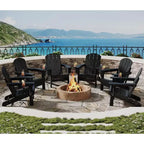 Set da 2 Sedie Pieghevoli da Patio Adirondack, HDPE Durevole, Effetto Legno, Resistente a Tutte le Condizioni Atmosferiche, Capacità 172 kg - Comoda Seduta Esterna per Terrazzo, Piscina, Focolare, Giardino