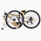 NAYSAYE Bicicletta da Montagna da 29 Pollici con 24 Velocità, Sospensione Anteriore, Freni a Doppio Disco per Avventure di Trail all'Aperto, Nera, 57.87*9.45*30.91