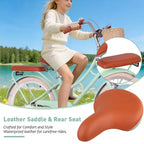 NAYSAYE Bicicletta Beach Cruiser da ragazza con cestino anteriore e robusto telaio in acciaio per un comodo pendolarismo in città, verde, 58,39*24,53*36,93