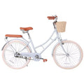 NAYSAYE Women Beach Cruiser Bike with Front Basket & Sturdy Frame for Comfortable Outdoor City Commuting, Blue, 63.98*24.53*38.82