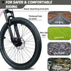 NAYSAYE Bicicletta Mountain Bike per Ragazzi 24 Pollici con 7 Velocità Sospensione Anteriore Freni a Disco per Ciclismo all'aperto, Bianco, 51.5*8*26.37