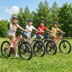 NAYSAYE Bicicletta Mountain Bike per Ragazzi 24 Pollici con 7 Velocità Sospensione Anteriore Freni a Disco per Ciclismo all'aperto, Bianco, 51.5*8*26.37