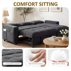 Dyonery Sleeper Sofa Bed, 81 L-Shaped Pull Out Couch Bed with Reversible Storage Chaise/USB Port/Side Pocket/Tool-Free Assembly Corduroy Beige