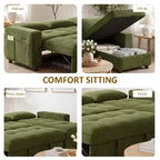 Dyonery Sleeper Sofa Bed, 81 L-Shaped Pull Out Couch Bed with Reversible Storage Chaise/USB Port/Side Pocket/Tool-Free Assembly Corduroy Beige