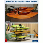 Porta Kayak Super Resistente con Ruote Bloccabili per Kayak, Canoe, Tavole da Surf e Paddleboard con Ripiani Rimovibili
