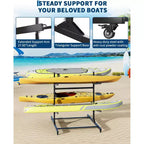 Porta Kayak Super Resistente con Ruote Bloccabili per Kayak, Canoe, Tavole da Surf e Paddleboard con Ripiani Rimovibili