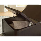 Signature Design by Ashley Breckington Lift Top Coffee Table, Dark Brown with Storage Trunk