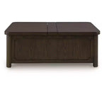 Signature Design by Ashley Breckington Lift Top Coffee Table, Dark Brown with Storage Trunk