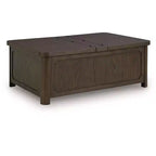 Signature Design by Ashley Breckington Lift Top Coffee Table, Dark Brown with Storage Trunk