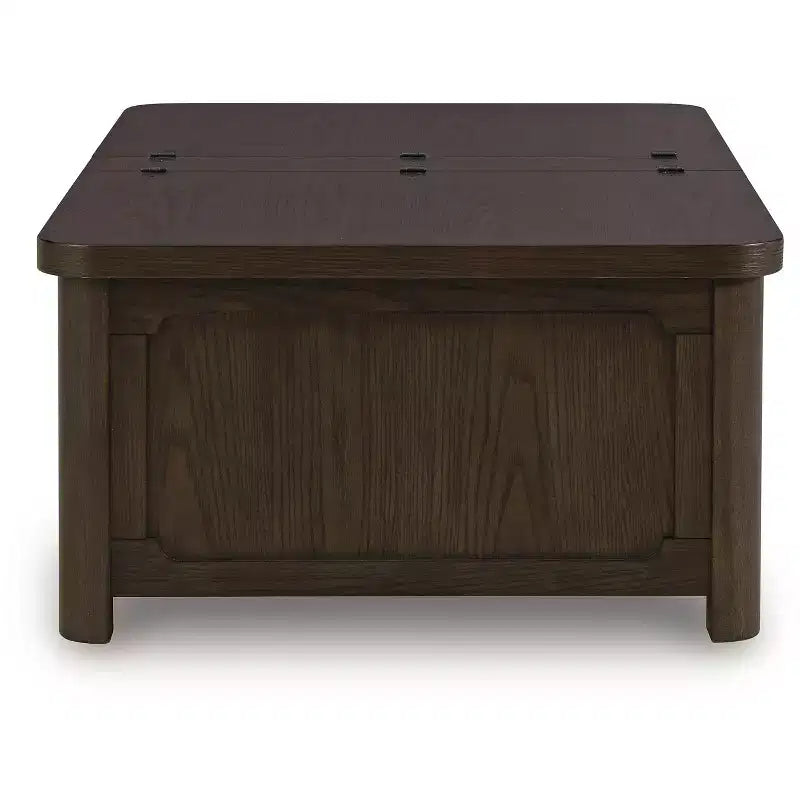 Signature Design by Ashley Breckington Lift Top Coffee Table, Dark Brown with Storage Trunk