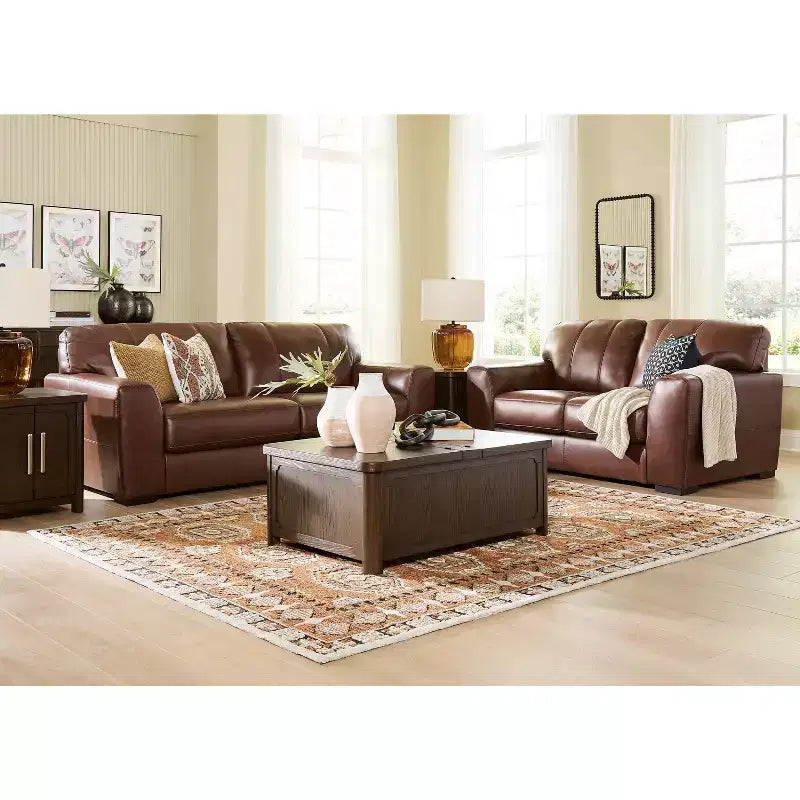 Signature Design by Ashley Breckington Lift Top Coffee Table, Dark Brown with Storage Trunk