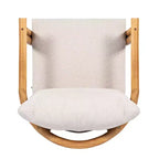 ModernLuxe Patio Accent Chair Outdoor Club Chair Armchair with Soft Cushion & Weather-Resistant Acacia Wood Frame, Beige & Light Teak