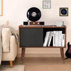 Large Vinyl Record Storage Cabinet Holds 300 Albums, Turntable Stand w/ Charging Station & USB Ports, Record Player End Table Furniture