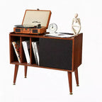 Large Vinyl Record Storage Cabinet Holds 300 Albums, Turntable Stand w/ Charging Station & USB Ports, Record Player End Table Furniture