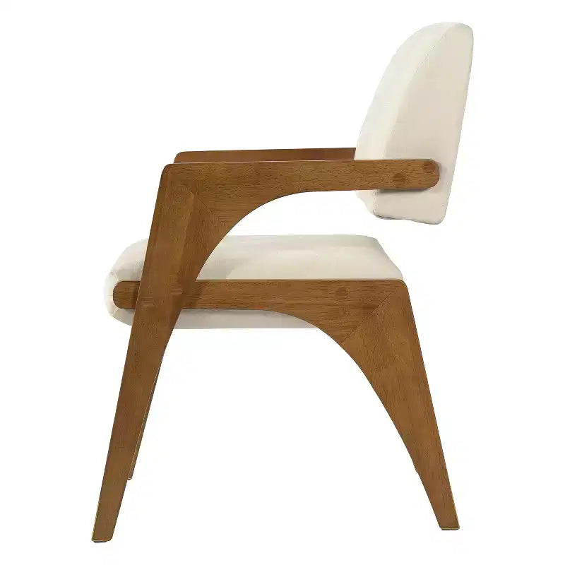 Christopher Knight Home Mid-Century Modern Rubber Wood Upholstered Dining Chair with Backrest