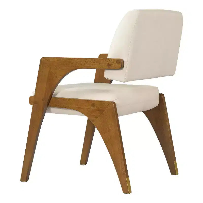 Christopher Knight Home Mid-Century Modern Rubber Wood Upholstered Dining Chair with Backrest