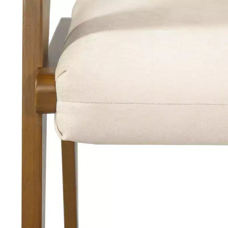 Christopher Knight Home Mid-Century Modern Rubber Wood Upholstered Dining Chair with Backrest