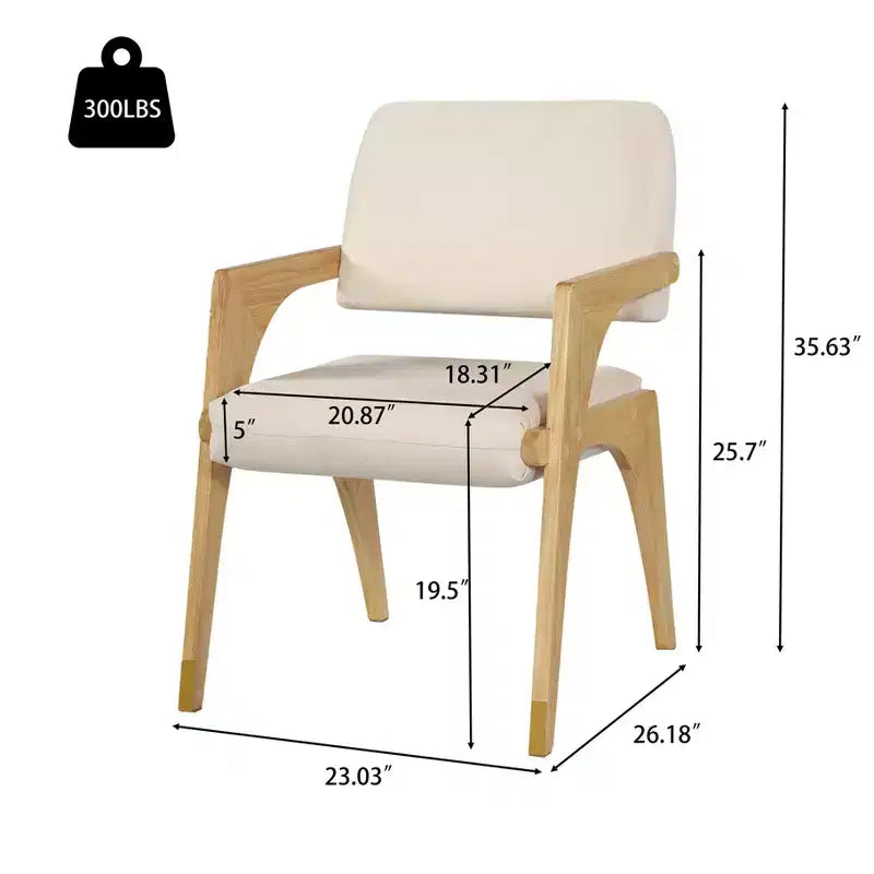 Christopher Knight Home Mid-Century Modern Rubber Wood Upholstered Dining Chair with Backrest