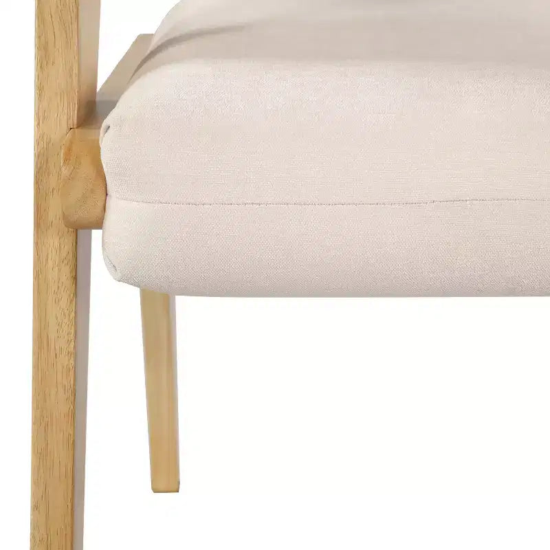 Christopher Knight Home Mid-Century Modern Rubber Wood Upholstered Dining Chair with Backrest