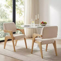 Christopher Knight Home Mid-Century Modern Rubber Wood Upholstered Dining Chair with Backrest
