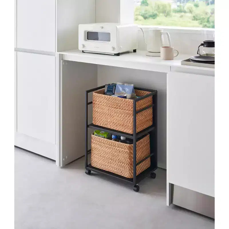Carrello portaoggetti a due ripiani (61 cm H) - Acciaio